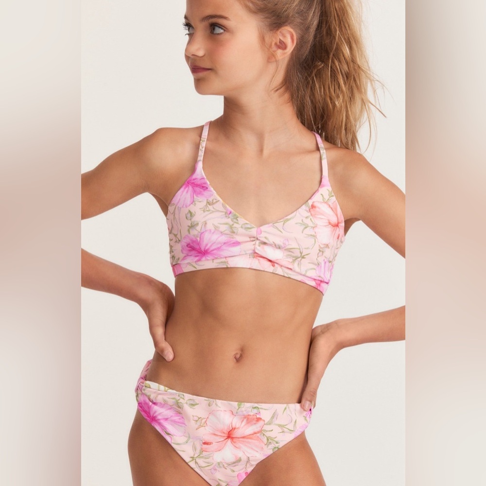 LoveShackFancy Pink and Yellow Bikini Swimwear